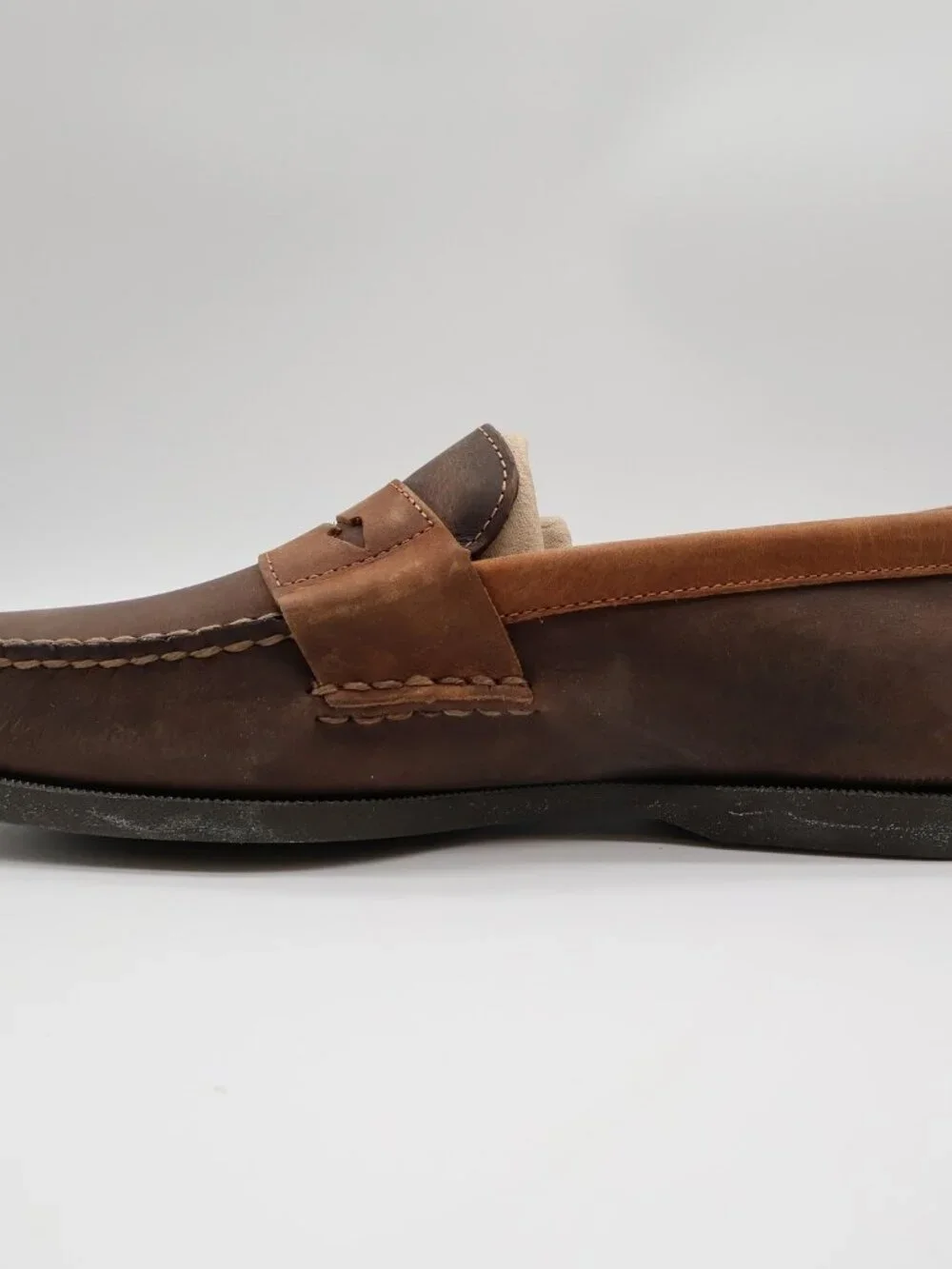 Sperry A/O Penny Loafers Mens 10.5 Brown Leather Slip On Boat Shoes